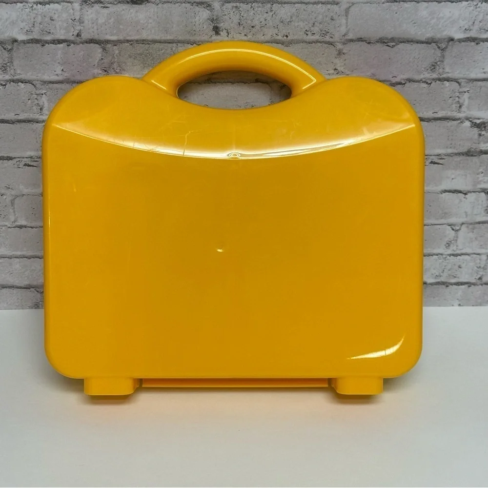 LEGO Storage Case Yellow Hard Plastic Latching Empty Storage Box Divider